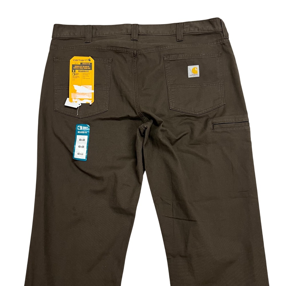 Carhartt Rugged Flex 40x30 Relaxed Fit Canvas 5-Pocket Work Pants Brown BN2517-M